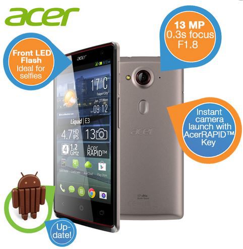Acer Liquid E3 Duo Dual Sim Smartphone mit ACERRapid Taste für 155,90€ Acer Liquid E3 Duo Dual Sim Smartphone mit ACERRapid Taste für 155,90€