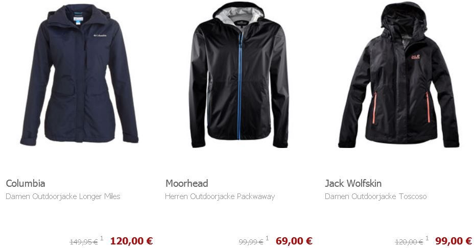 Outdoorjacken mit 20% Rabatt auch im Sale @Karstadt Outdoorjacken mit 20% Rabatt auch im Sale @Karstadt