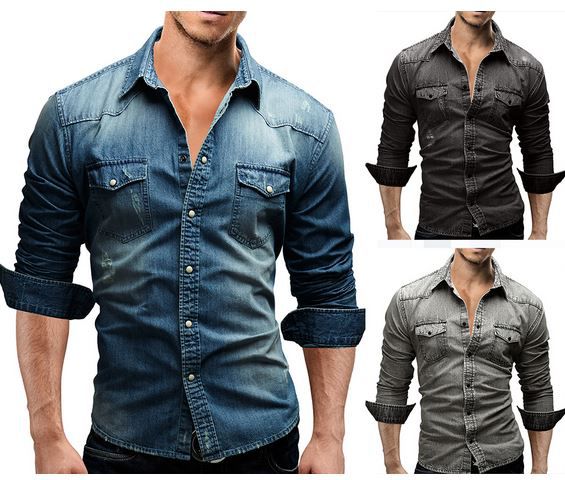 MERISH 46 - Herren Jeans Denim Hemd für 19,90€ MERISH 46 Herren Jeans Denim Hemd für 19,90€