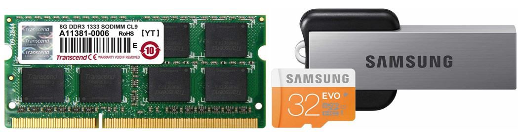 Samsung EVO 32GB microSDHC Class 10 für 24,90€ + Transcend Arbeitsspeicher 8GB DDR3 (Notebook) für 61,90€ Samsung EVO 32GB microSDHC Class 10 für 24,90€ + Transcend Arbeitsspeicher 8GB DDR3 (Notebook) für 61,90€