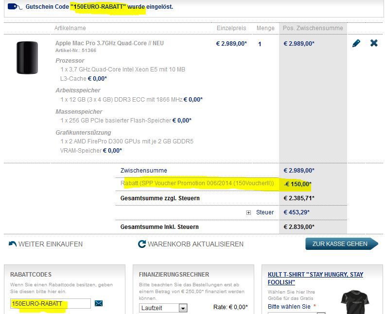 150€ Sofortrabatt auf qualifizierte Macs auch neue Modelle oder 100€ Rabatt auf MacBook Air 150€ Sofortrabatt auf qualifizierte Macs auch neue Modelle oder 100€ Rabatt auf MacBook Air