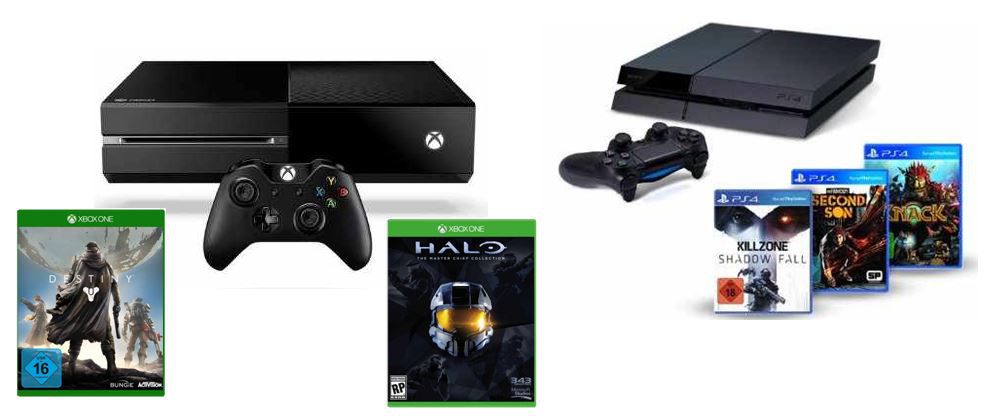X-Box one & Playstation4 Bundles für je 399€ @Amazon Weekend Konsolen Angeboten - Update X Box one & Playstation4 Bundles für je 399€ @Amazon Weekend Konsolen Angeboten Update
