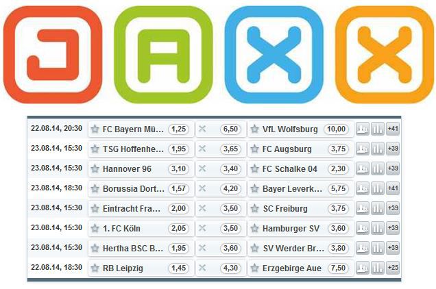 Top! 5€ Gratiswette zum Bundesliga Start bei JAXX.com Top! 5€ Gratiswette zum Bundesliga Start bei JAXX.com