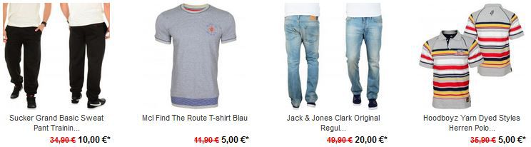 Jack & Jones, Hoodboyz, Sucker Grand und MCL Sportsware im X-EURO Sale von 5 bis 30€ - Update! Jack & Jones, Hoodboyz, Sucker Grand und MCL Sportsware im X EURO Sale von 5 bis 30€ Update!