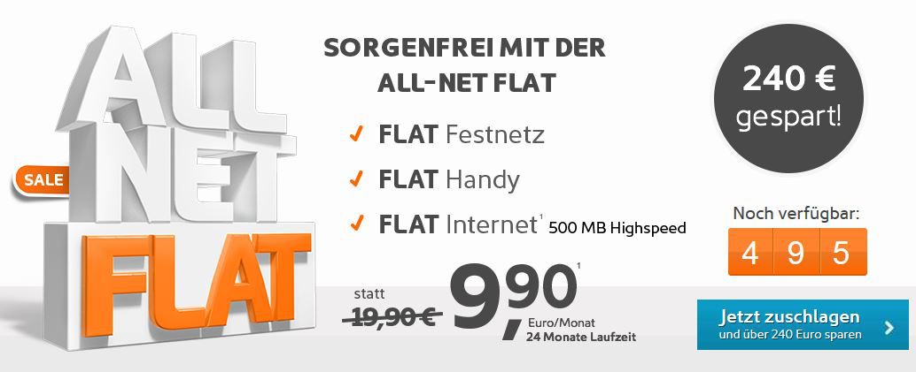 Simyo All Net Flat mit 240€ Ersparnis für nur 9,90€ monatl. - Update! Simyo All Net Flat mit 240€ Ersparnis für nur 9,90€ monatl. Update!