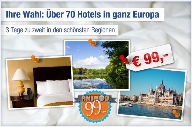 Animod Hotel Gutschein für 2 Übernachtungen und 2 Personen in Europa nur 84€ - Update! Animod Hotel Gutschein für 2 Übernachtungen und 2 Personen in Europa nur 84€ Update!