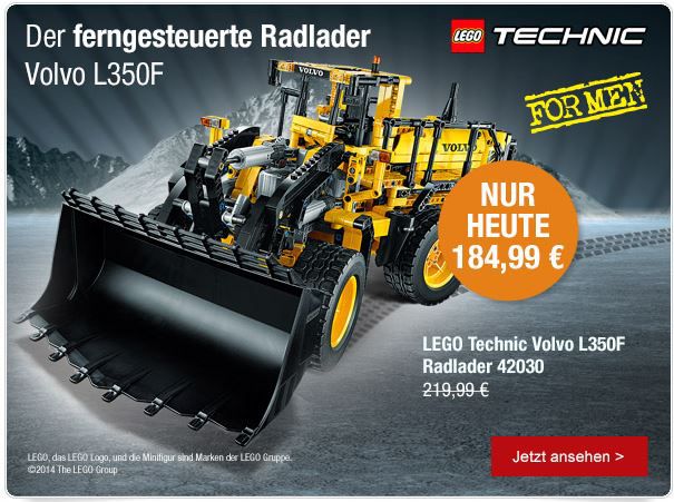 LEGO Technic Volvo L350F Radlader ab 166,50€ und mehr bei den Galeria Kaufhof Sonntagsangeboten LEGO Technic Volvo L350F Radlader ab 166,50€ und mehr bei den Galeria Kaufhof Sonntagsangeboten