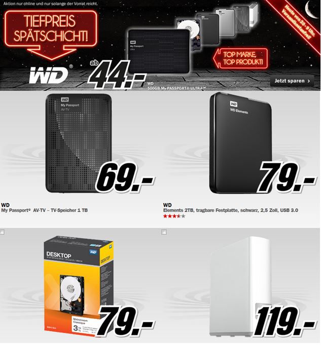 WD WDBH2D0030HNC-ERSN - 3TB interne Festplatte ab 79€ bei der WD MediaMarkt Tiefpreisspätschicht WD WDBH2D0030HNC ERSN 3TB interne Festplatte ab 79€ bei der WD MediaMarkt Tiefpreisspätschicht