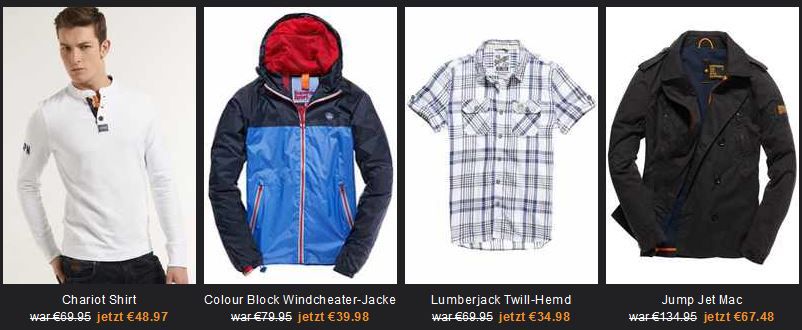SUPERDRY Sale mit bis zu 50% Rabatt auf ausgewählte stylishe Kleidung. Jacken, Jeans, Shirts und mehr - Update SUPERDRY Sale mit bis zu 50% Rabatt auf ausgewählte stylishe Kleidung. Jacken, Jeans, Shirts und mehr Update