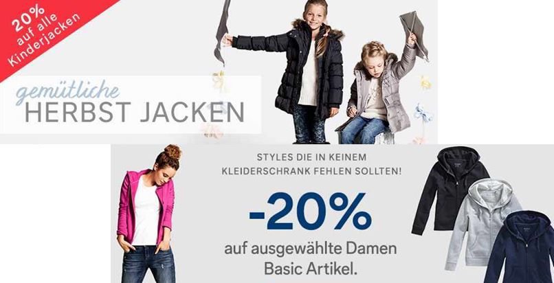 C&A mit 20% Rabatt auf alles + Versandkostenfrei - Update! C&A mit 20% Rabatt auf alles + Versandkostenfrei Update!