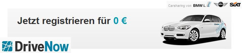 DriveNow CarSharing Anmeldung statt 29,99€ jetzt kostenlos! DriveNow CarSharing Anmeldung statt 29,99€ jetzt kostenlos!