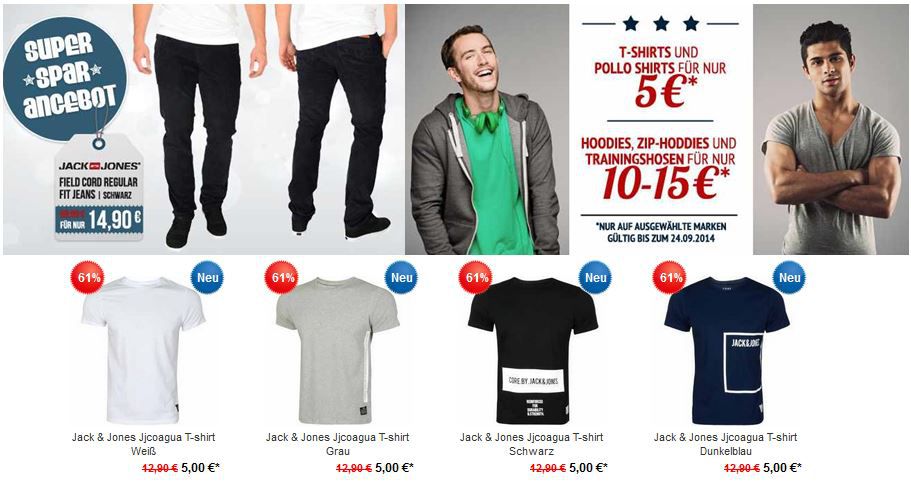 T-Shirts und Poloshirts für 5€ - neue Hoodboyz Aktion z.B. Jack & Jones Field Jeans ab 14,90€ + VSK frei ab 50€ T Shirts und Poloshirts für 5€ neue Hoodboyz Aktion z.B. Jack & Jones Field Jeans ab 14,90€ + VSK frei ab 50€