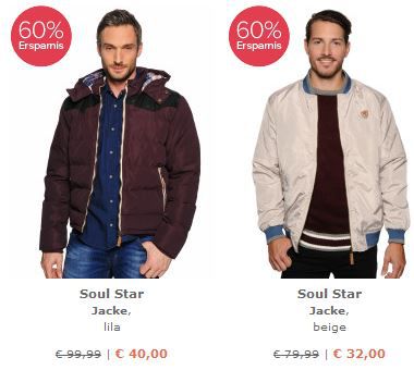 Soul Star Jacken oder LTB Flyod Jeans jeweils schon ab 32€ bei der Dress for Less 60% Rabatt Aktion - Update! Soul Star Jacken oder LTB Flyod Jeans jeweils schon ab 32€ bei der Dress for Less 60% Rabatt Aktion Update!