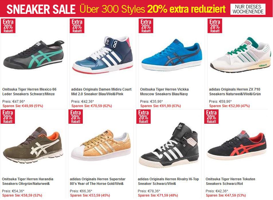 MandMdirect mit 20% Rabatt auf viele Sneaker & andere Sales wie Jack&Jones bis zu 70% günstiger MandMdirect mit 20% Rabatt auf viele Sneaker & andere Sales wie Jack&Jones bis zu 70% günstiger