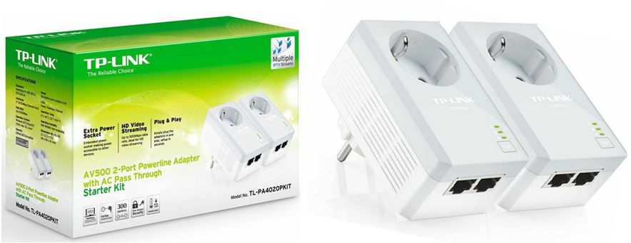 TP-LINK 2-Port Nano Powerline AV500 Ethernet Adapter Starter Kit TP LINK 2 Port Nano Powerline AV500 Ethernet Adapter Starter Kit