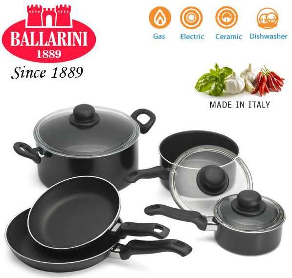 Ballarini Trend - schwarzes 8 teiliges Kochgeschirr Set für 45,90€ Ballarini Trend schwarzes 8 teiliges Kochgeschirr Set für 45,90€