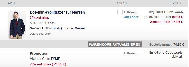 Lands' End - mit 25% Rabatt auf (fast) alles auch im 65% SALE + 20% Newsletter Gutschein Lands End mit 25% Rabatt auf (fast) alles auch im 65% SALE + 20% Newsletter Gutschein