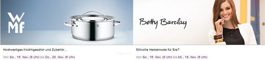 WMF & Betty Barclay - SALE mit Rabatten um 30% jetzt bei Vente Privee WMF & Betty Barclay SALE mit Rabatten um 30% jetzt bei Vente Privee