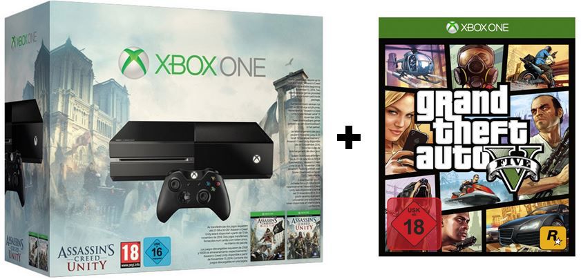 Xbox One 500GB inkl. Assassin's Creed Unity und Black Flag (DLC) + Raman ab 401€ Update! Xbox One 500GB inkl. Assassins Creed Unity und Black Flag (DLC) + Raman ab 401€ Update!