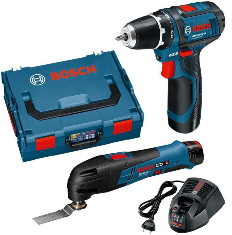 Bosch Akku Li-Io Schrauber GSR 10,8-2-LI + Multifunktionsgerät GOP 10,8 V-LI und L-Box für 179€ - Update Bosch Akku Li Io Schrauber GSR 10,8 2 LI + Multifunktionsgerät GOP 10,8 V LI und L Box für 179€ Update