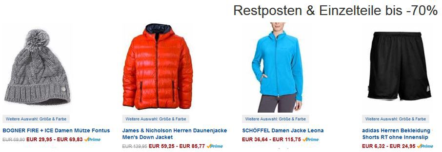 Amazon mit bis zu 70% auf Restposten & Einzelteile aus Sport & Freizeit - Update Amazon mit bis zu 70% auf Restposten & Einzelteile aus Sport & Freizeit Update