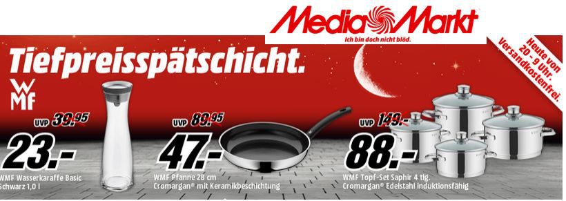 WMF Topf-Set Saphir 4tlg. für 88€ bei der WMF MediaMarkt Tiefpreis Aktion WMF Topf Set Saphir 4tlg. für 88€ bei der WMF MediaMarkt Tiefpreis Aktion