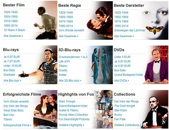 Oscar-Highlights und mehr Amazon DVD oder Blu-ray Angebote - Update Oscar Highlights und mehr Amazon DVD oder Blu ray Angebote Update