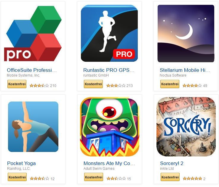 Runtastic Pro GPS, Office Pro und weitere 35 kostenlose Amazon Android Apps für Tablets, Phones - Update Runtastic Pro GPS, Office Pro und weitere 35 kostenlose Amazon Android Apps für Tablets, Phones Update