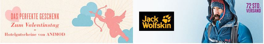 Jack Wolfskin SALE - Animod Hotelgutscheine zum Valentinstag und mehr Angebote ab 7Uhr bei Vente Privee Jack Wolfskin SALE Animod Hotelgutscheine zum Valentinstag und mehr Angebote ab 7Uhr bei Vente Privee