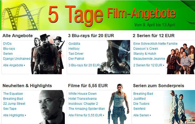2 Serien für 12€ bei den 5 Tage Film Angeboten - Update! 2 Serien für 12€ bei den 5 Tage Film Angeboten Update!