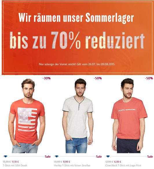 Tom Tailor Summer Sale mit bis zu 70% Rabatt + 3 für 2 Aktion - Update! Tom Tailor Summer Sale mit bis zu 70% Rabatt + 3 für 2 Aktion Update!