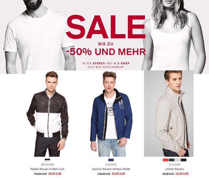 s.Oliver - Sale mit bis zu 50% Rabatt + 10% NL Gutschein + VSK frei s.Oliver Sale mit bis zu 50% Rabatt + 10% NL Gutschein + VSK frei