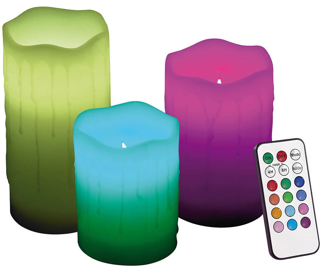 Lunartec Echtwachskerzen mit Farbwechsel-LED & Fernbedienung im 3er-Set für 14,90€ Lunartec Echtwachskerzen mit Farbwechsel LED & Fernbedienung im 3er Set für 14,90€