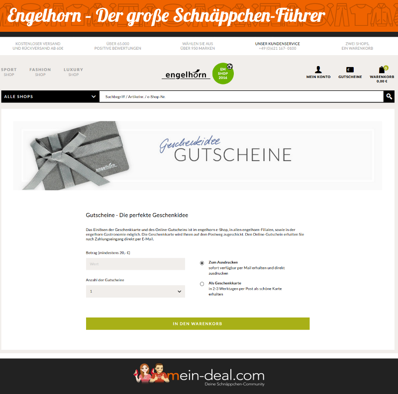 Der große engelhorn-Schnäppchenführer Der große engelhorn Schnäppchenführer