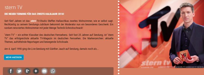 Freikarten für SternTV am 28.09. und 05.10. SternTV Banner Freikarten für SternTV am 28.09. und 05.10.