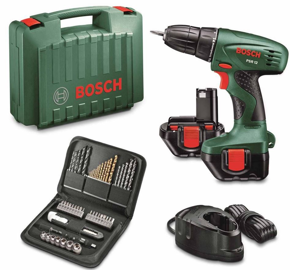 Bosch PSR 12 - 2 Gang Akku Bohrschrauber + Zubehör + Koffer für 79,99€ Bosch PSR 12 2 Gang Akku Bohrschrauber + Zubehör + Koffer für 79,99€