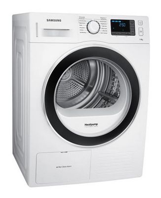 Samsung DV 80F5EBHGW/EG Wärmepumpentrockner (Weiß, A++, 8kg) für 469,90€ (statt 543€)