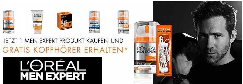 Kostenloser In Ear Kopfhörer: beim Kauf von einem L´Oréal Men Expert Artikel - Update Kostenloser In Ear Kopfhörer: beim Kauf von einem L´Oréal Men Expert Artikel Update