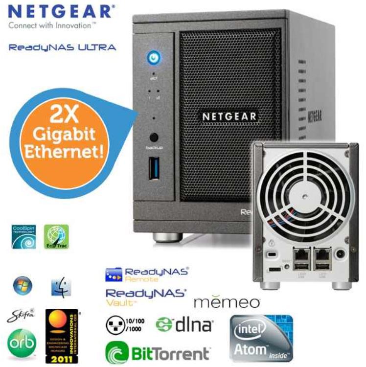 Netgear ReadyNAS Ultra 2 Netzwerkspeicher mit 2 x Gigabit Ethernet für 65,90€ - Update Netgear ReadyNAS Ultra 2 Netzwerkspeicher mit 2 x Gigabit Ethernet für 65,90€ Update