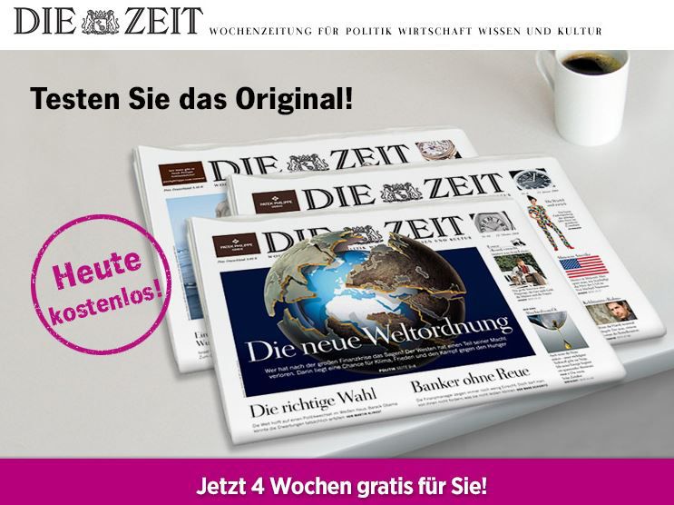 DIE ZEIT 4 Wochen kostenlos   Kündigung notwendig