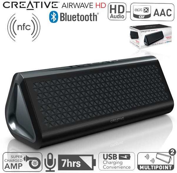 Creative Airwave HD Tragbarer Bluetooth Lautsprecher mit NFC-Funktion für 52,95€ Creative Airwave HD Tragbarer Bluetooth Lautsprecher mit NFC Funktion für 52,95€