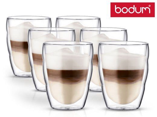 BODUM Pilatus   Set aus 6 doppelwandigen Gläsern a 0,25l für 29,99€ (statt 40€)