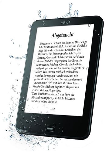 Tolino Vision 2   6 Zoll eBook Reader mit Beleuchtung für 34,90€ (statt neu 45€)