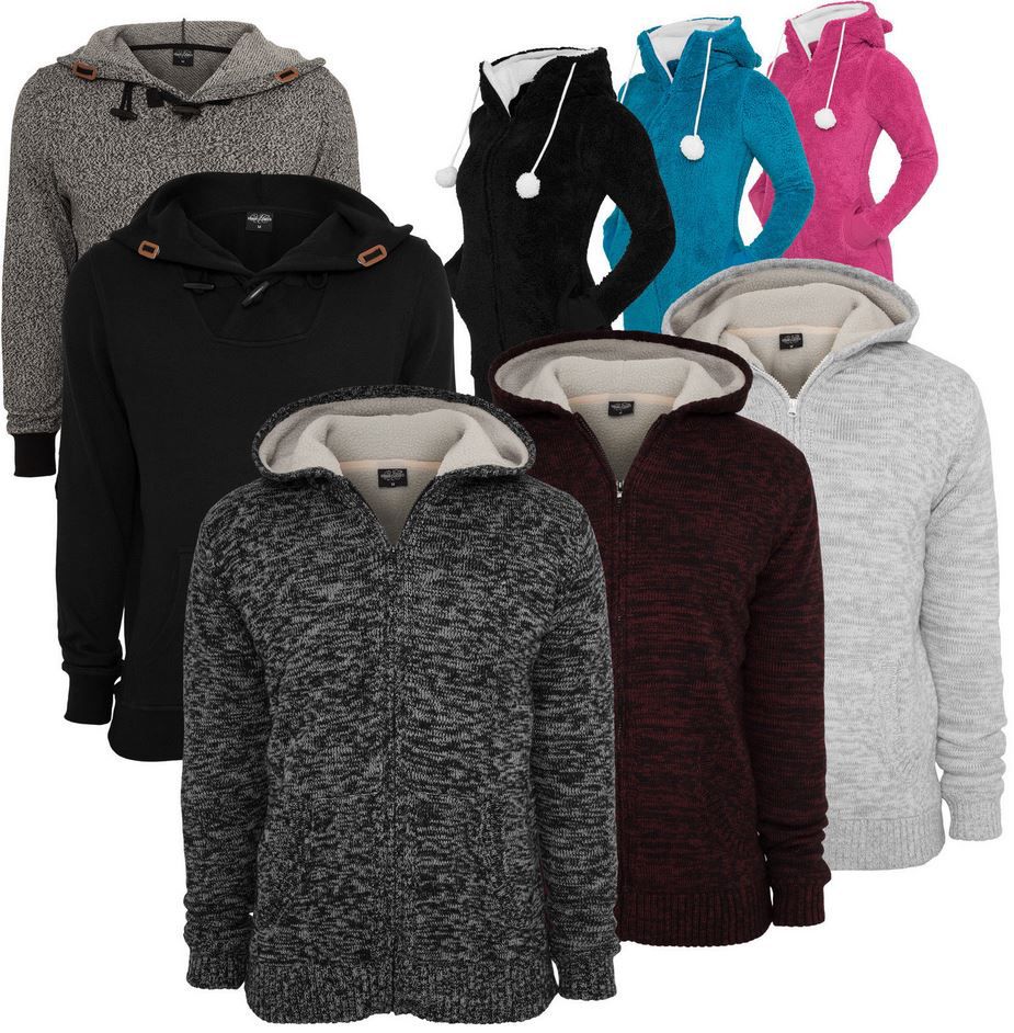 Urban Classics - Damen & Herren Winter Zip & Hoodies mit Teddy Fell für je 29,90€ Urban Classics Damen & Herren Winter Zip & Hoodies mit Teddy Fell für je 29,90€