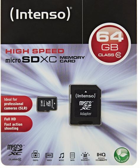 Intenso microSDXC 64GB Class 10 Speicherkarte für 13,50€ Intenso microSDXC 64GB Class 10 Speicherkarte für 13,50€
