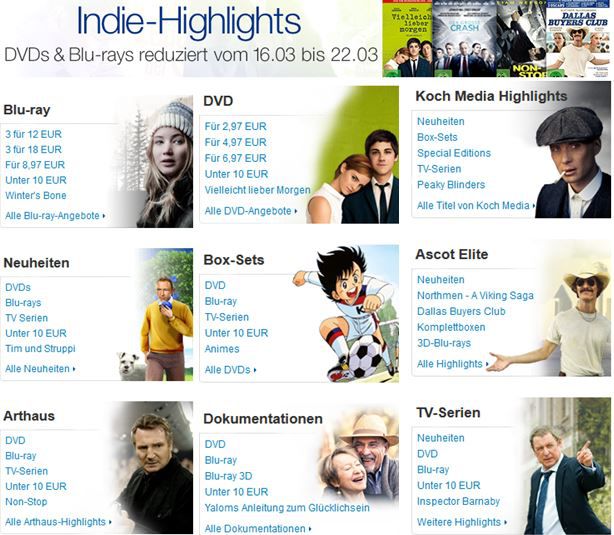 Indie-Highlights reduziert und mehr Amazon DVD oder Blu-ray Angebote - Update Indie Highlights reduziert und mehr Amazon DVD oder Blu ray Angebote Update