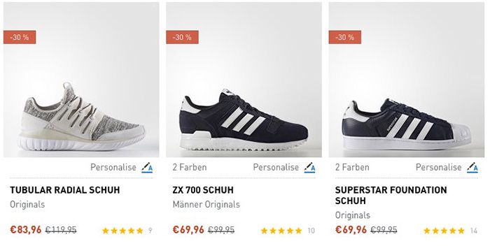 adidas Mid Season Sale mit bis zu 50% Rabatt + VSK+frei ab 50€   z.B. Tubular Invader Strap Sneaker für 84€ (statt 108€)