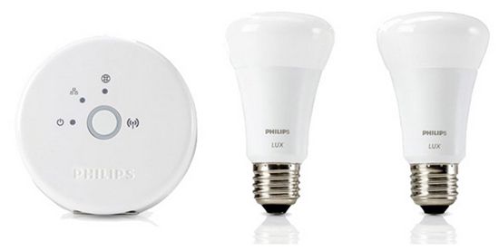 Philips hue LUX E27 9W Starter Kit für 33,99€ (statt 59€)   2er Set mit Bridge