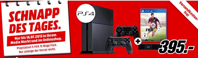 PlayStation 4 + 2. Controller + Kamera und FIFA 15 für nur 395€ Update PlayStation 4 + 2. Controller + Kamera und FIFA 15 für nur 395€ Update