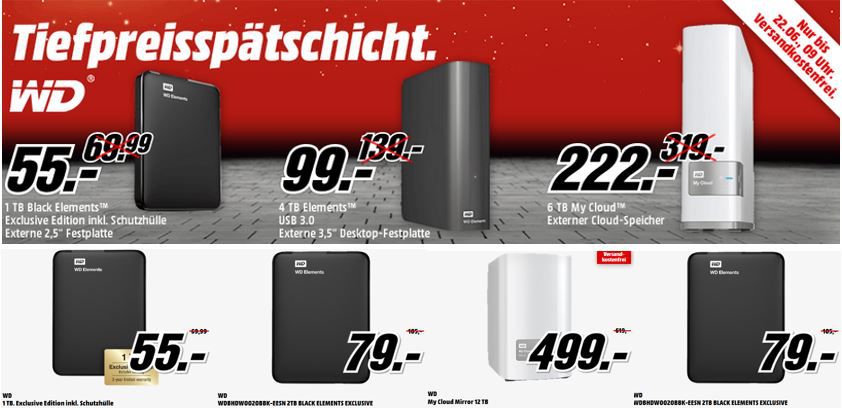 WD Elements Desktop 4TB Festplatte ab 99€ bei der WD MediaMarkt Tiefpreisspätschicht WD Elements Desktop 4TB Festplatte ab 99€ bei der WD MediaMarkt Tiefpreisspätschicht